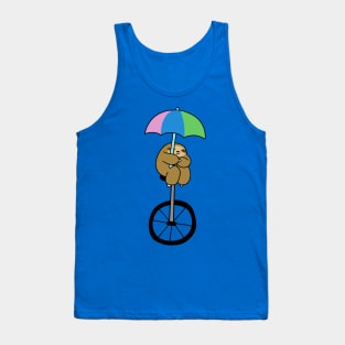 Umbrella Unicycle Sloth Tank Top